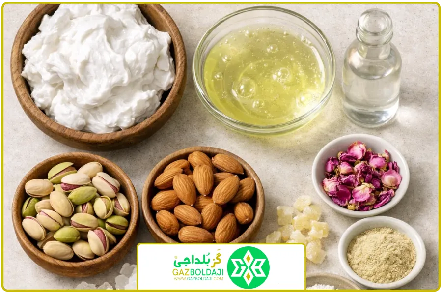 مواد اولیه | گز بلداجی اصل