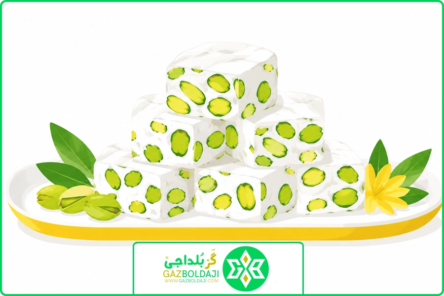 گز پسته یا بادامی | گز پذیرایی بلداجی