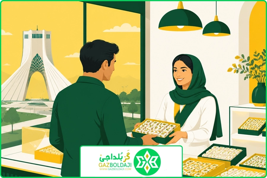 تفاوت خرید گز آنلاین و حضوری | خرید گز لقمه ای در تهران