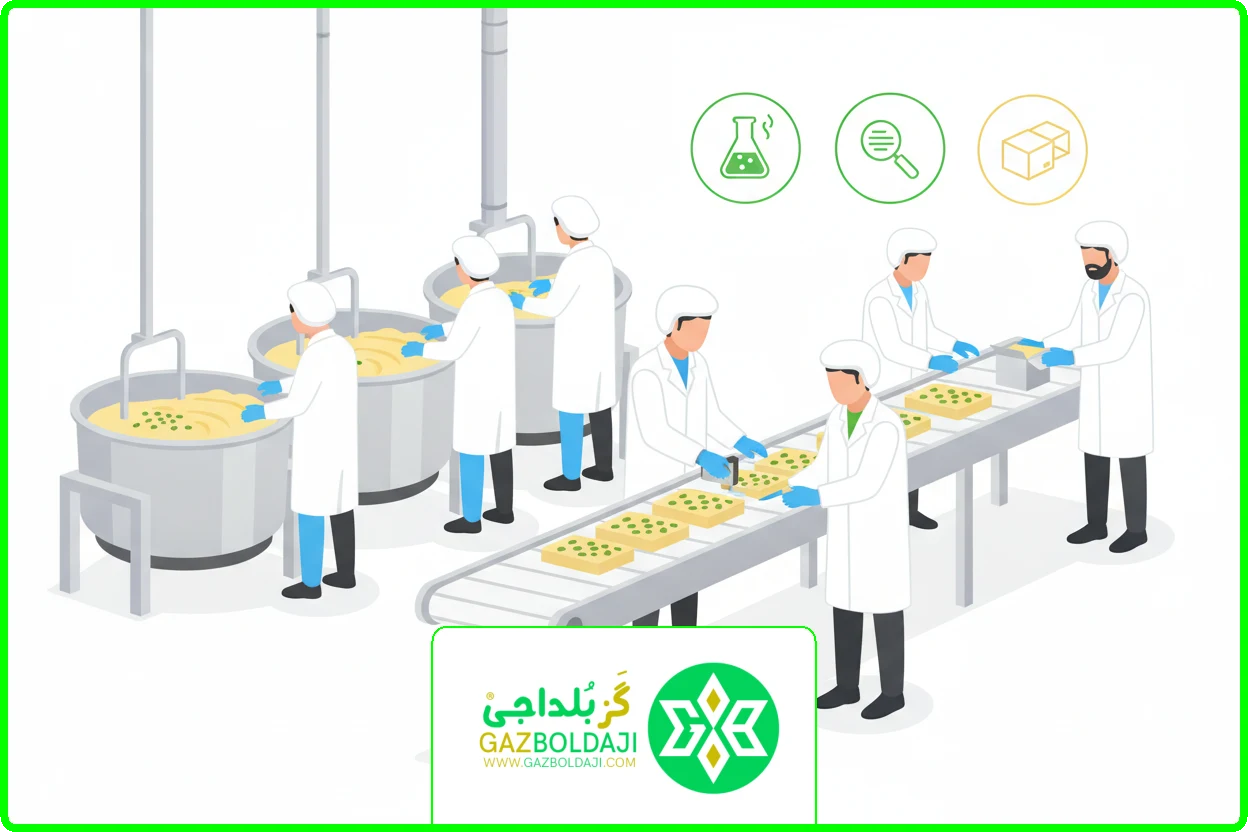 خرید پسته و بادام | اصول بهداشت تولید گز